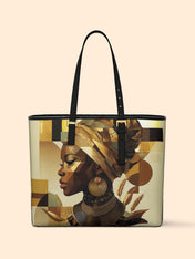 Golden Facets Sleek Leather Tote QR0TV114