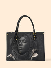 Obsidian Bloom Premium Leather Handbag QR0TD216