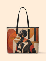 Geo Icons Sleek Leather Tote