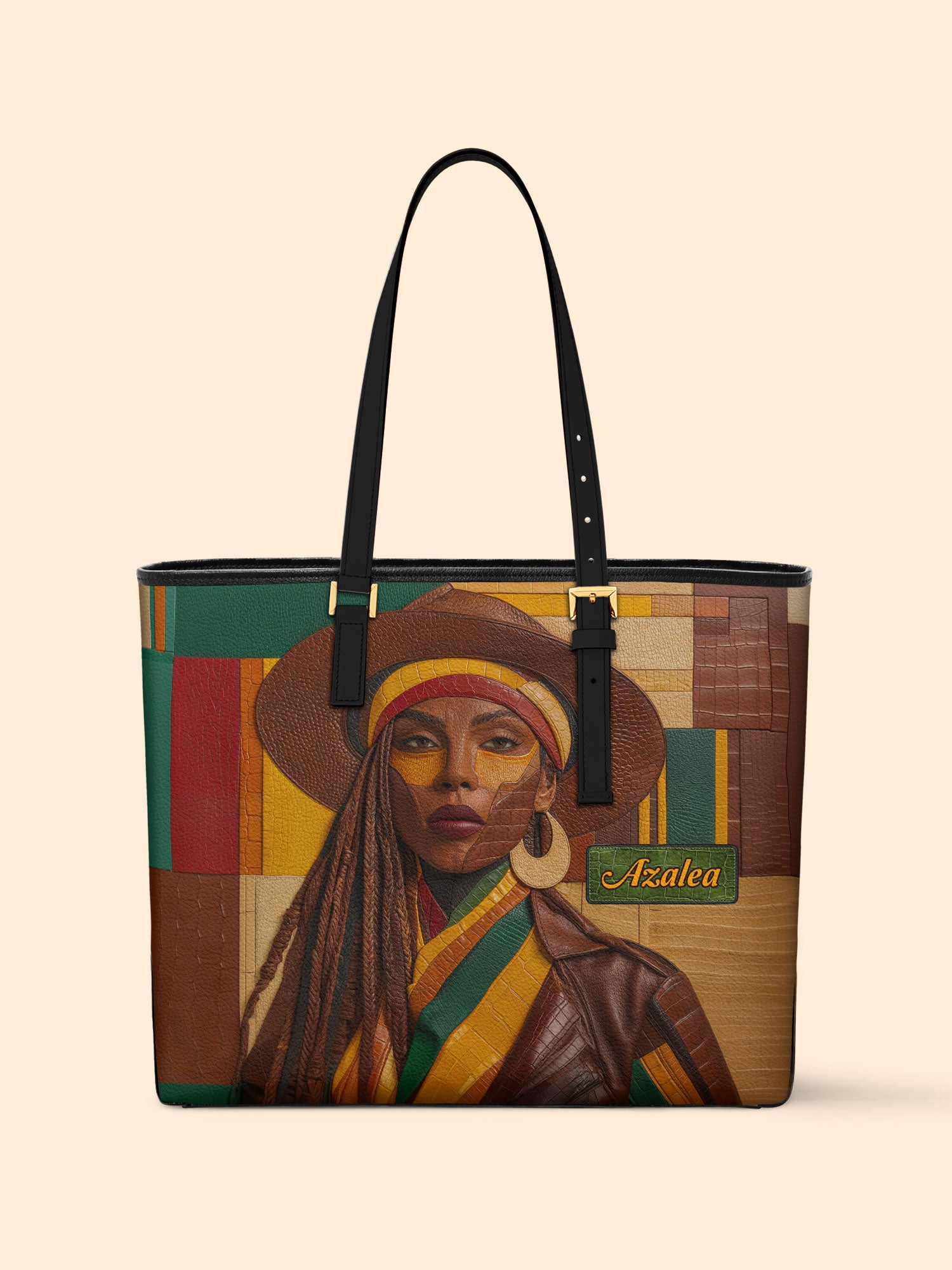 Golden Hues Sleek Leather Tote