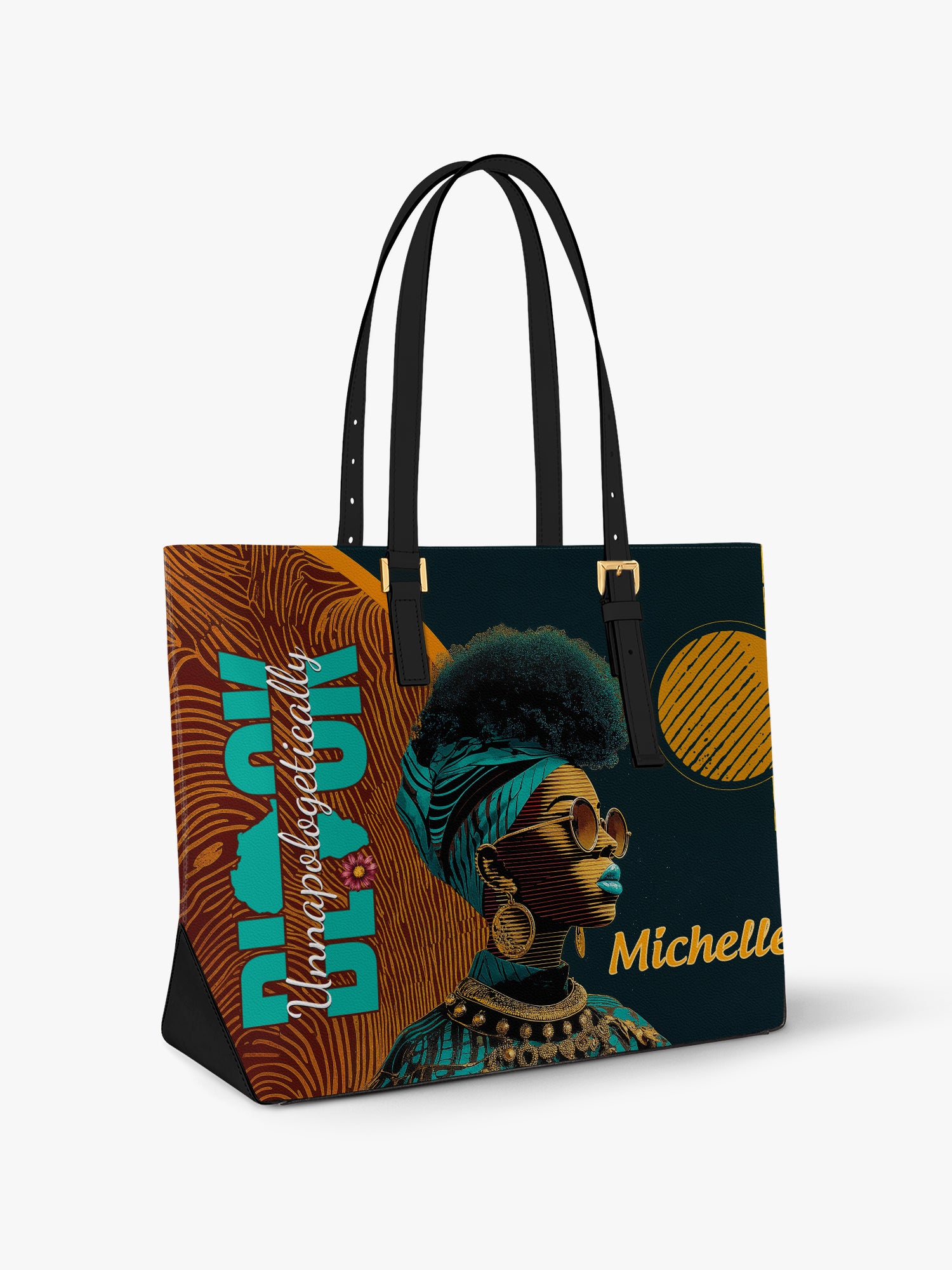 Unapologetically Black Sleek Leather Tote