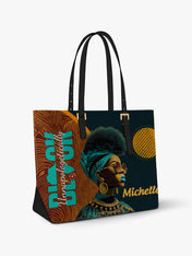 Unapologetically Black Sleek Leather Tote