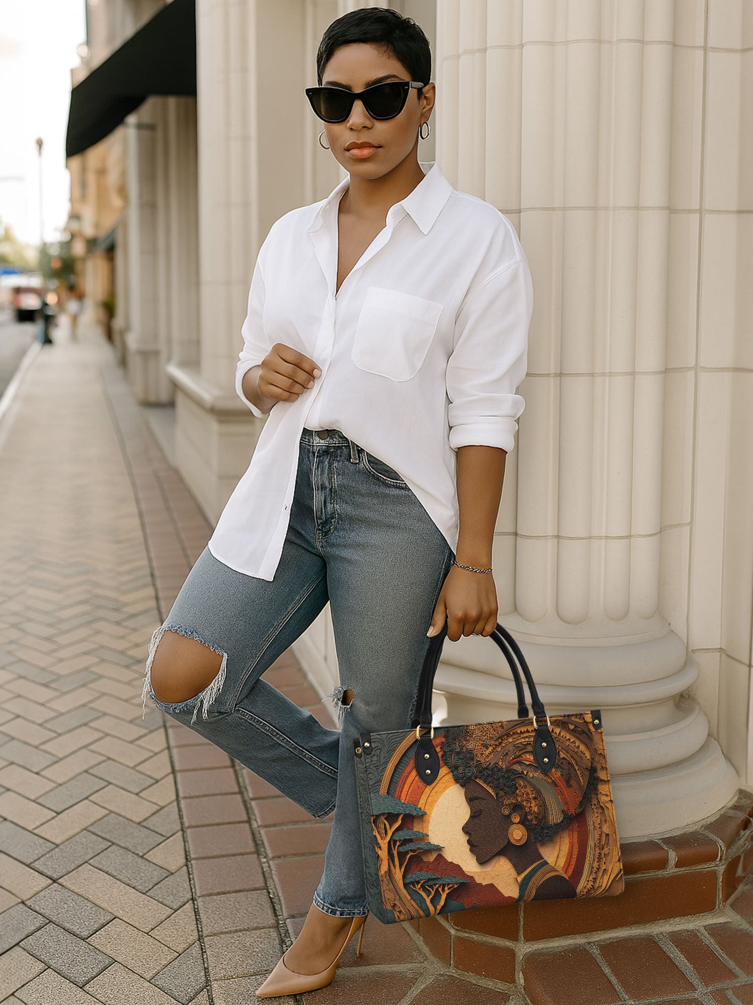 African Queen Essence Premium Leather Handbag QR0TD133