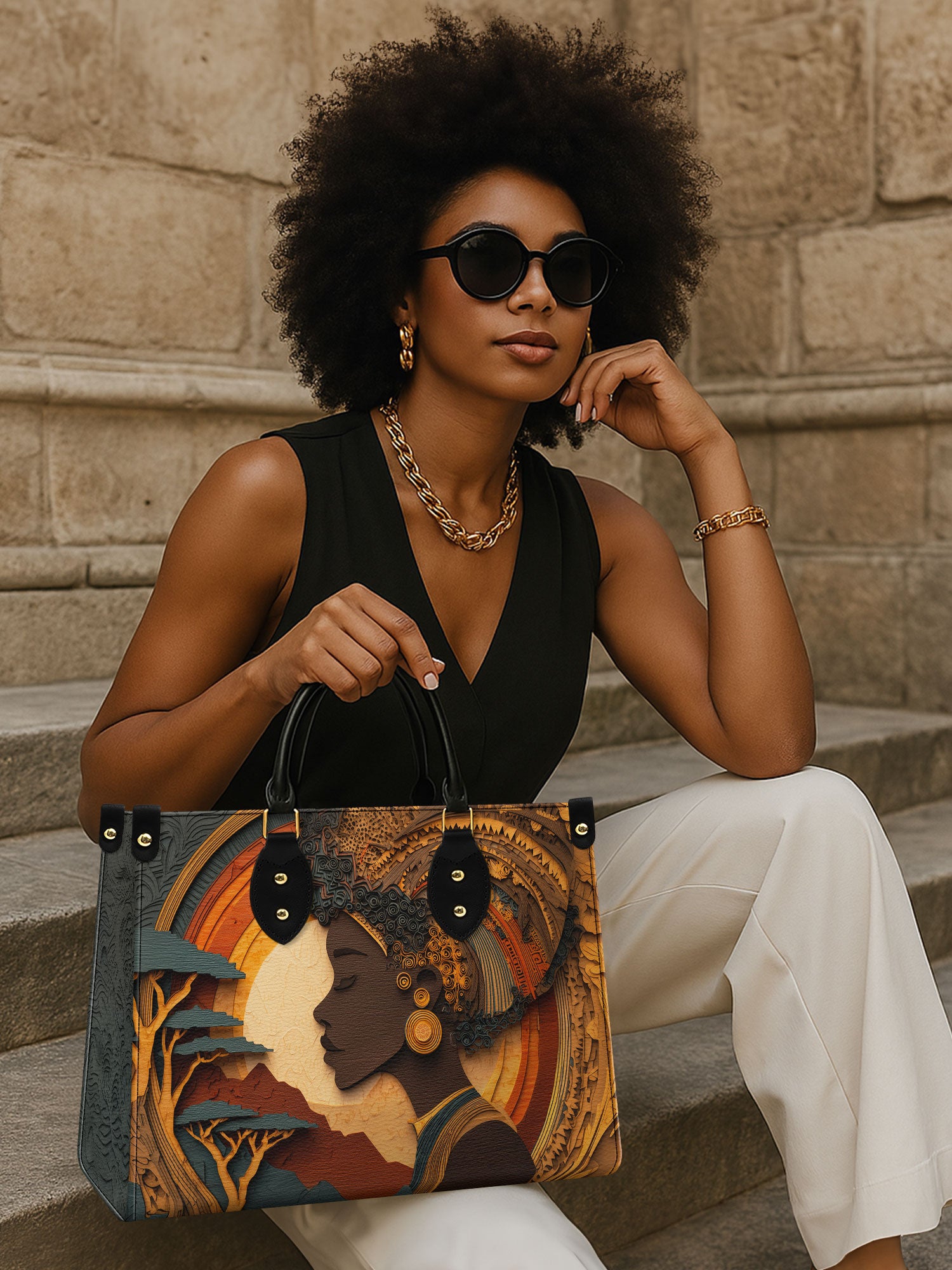 African Queen Essence Premium Leather Handbag QR0TD133