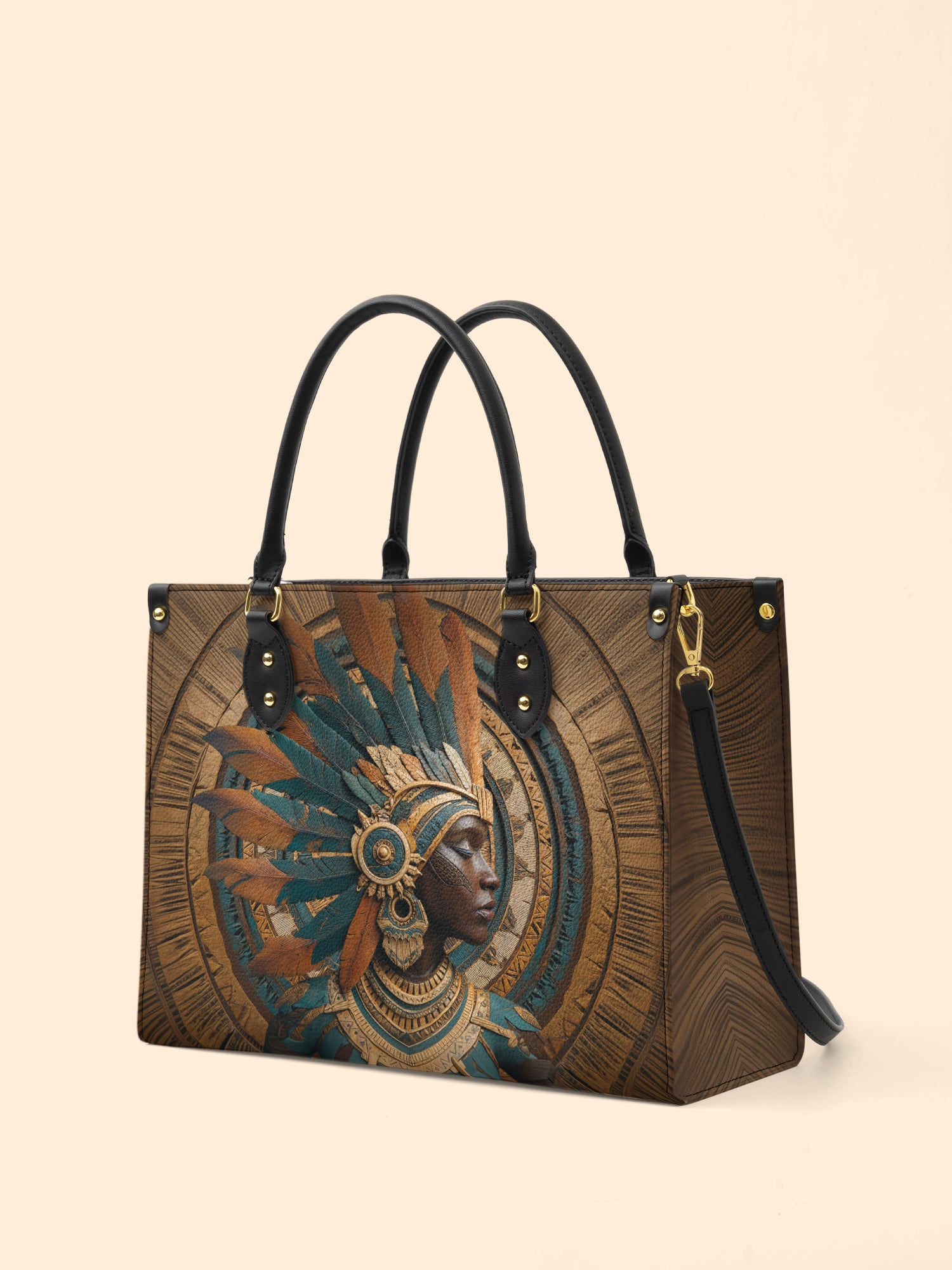 Sacred Grain Premium Leather Handbag QR0TD376