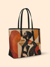 Geo Icons Sleek Leather Tote