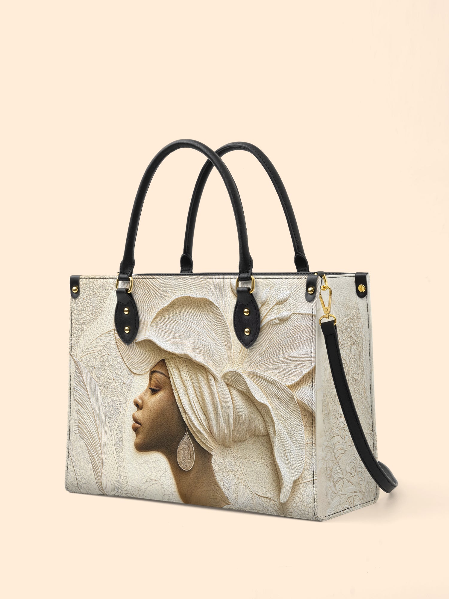 Ivory Blossom Premium Leather Handbag QR0TV067