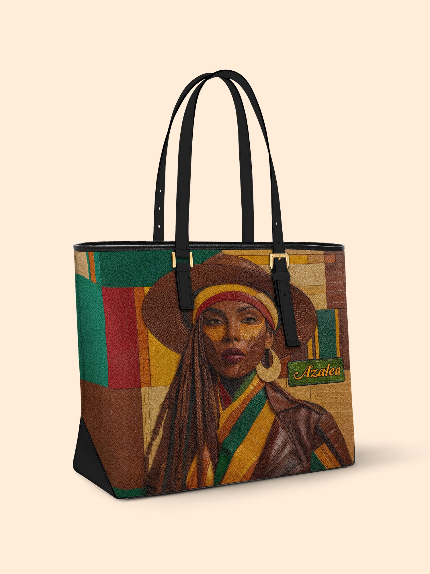 Golden Hues Sleek Leather Tote