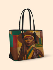Golden Hues Sleek Leather Tote