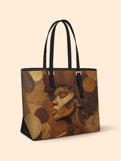 Golden Melanin Sleek Leather Tote QR0TD022