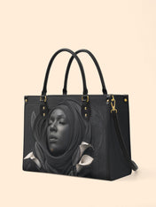 Obsidian Bloom Premium Leather Handbag QR0TD216