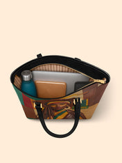 Golden Hues Sleek Leather Tote