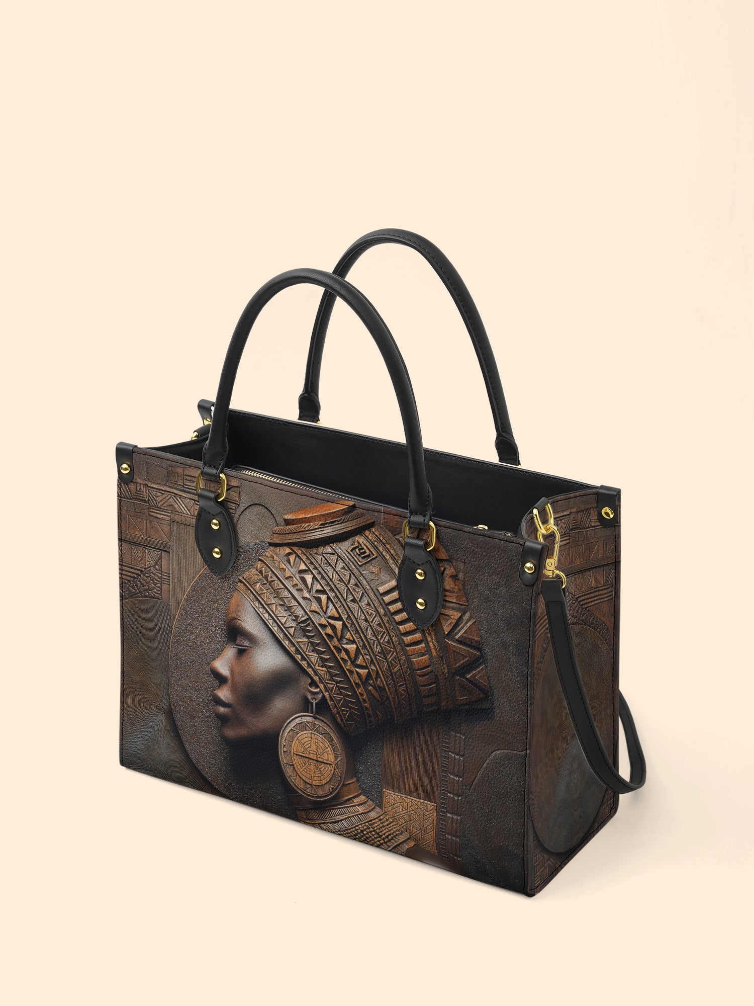 Bronze Serenity Premium Leather Handbag QR0TV078