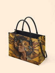 Golden Sunflower Premium Leather Handbag QR0TD379