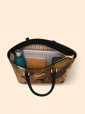 Golden Melanin Sleek Leather Tote QR0TD022