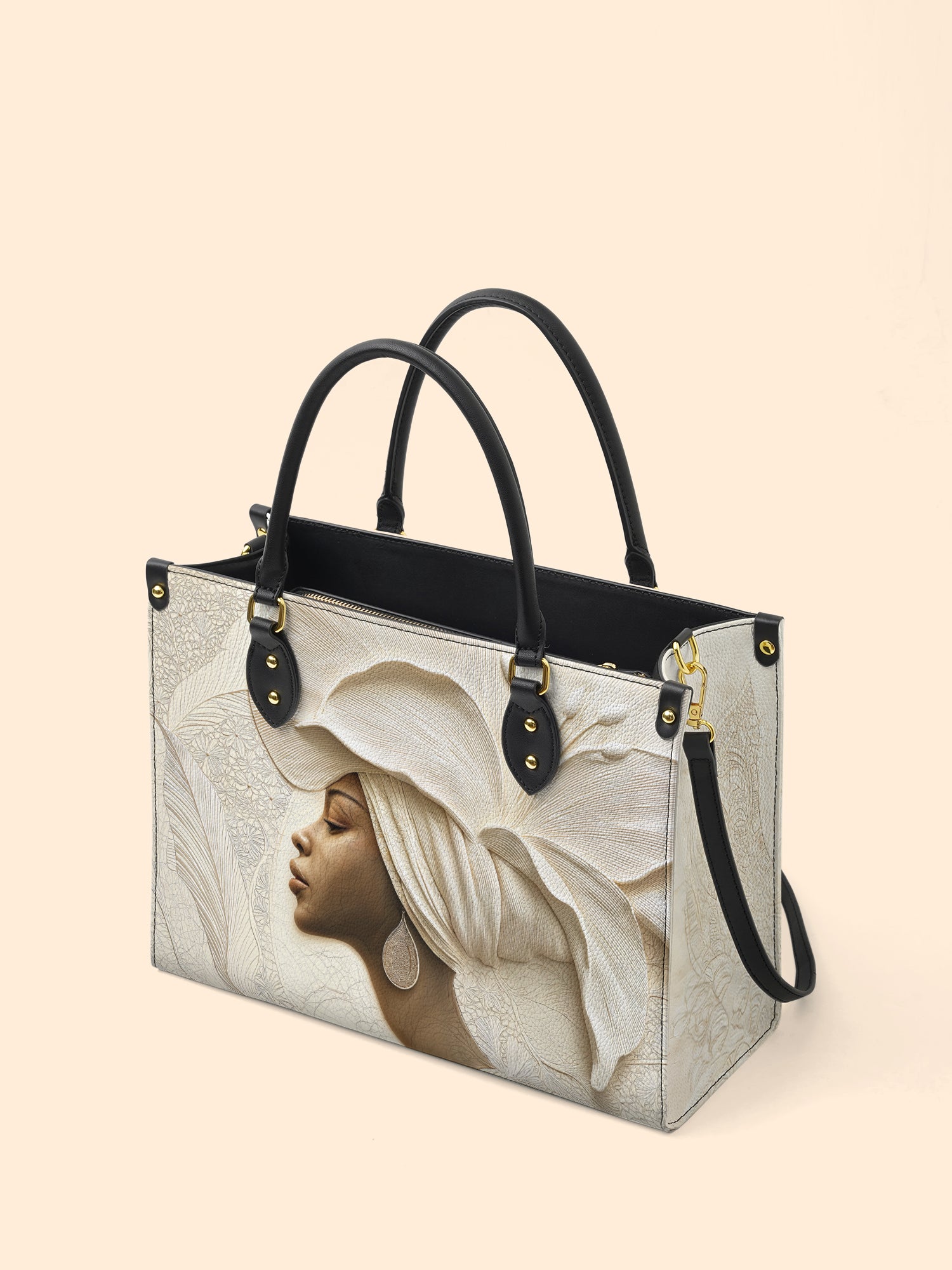 Ivory Blossom Premium Leather Handbag QR0TV067