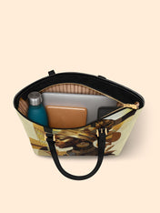 Golden Facets Sleek Leather Tote