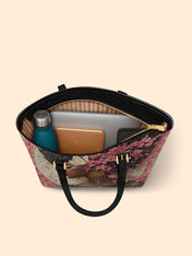 Floral Adornment Sleek Leather Tote QR0HH020