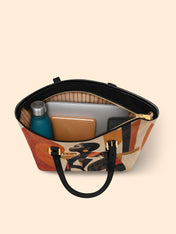 Geo Icons Sleek Leather Tote