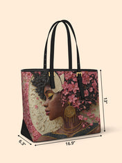 Floral Adornment Sleek Leather Tote QR0HH020