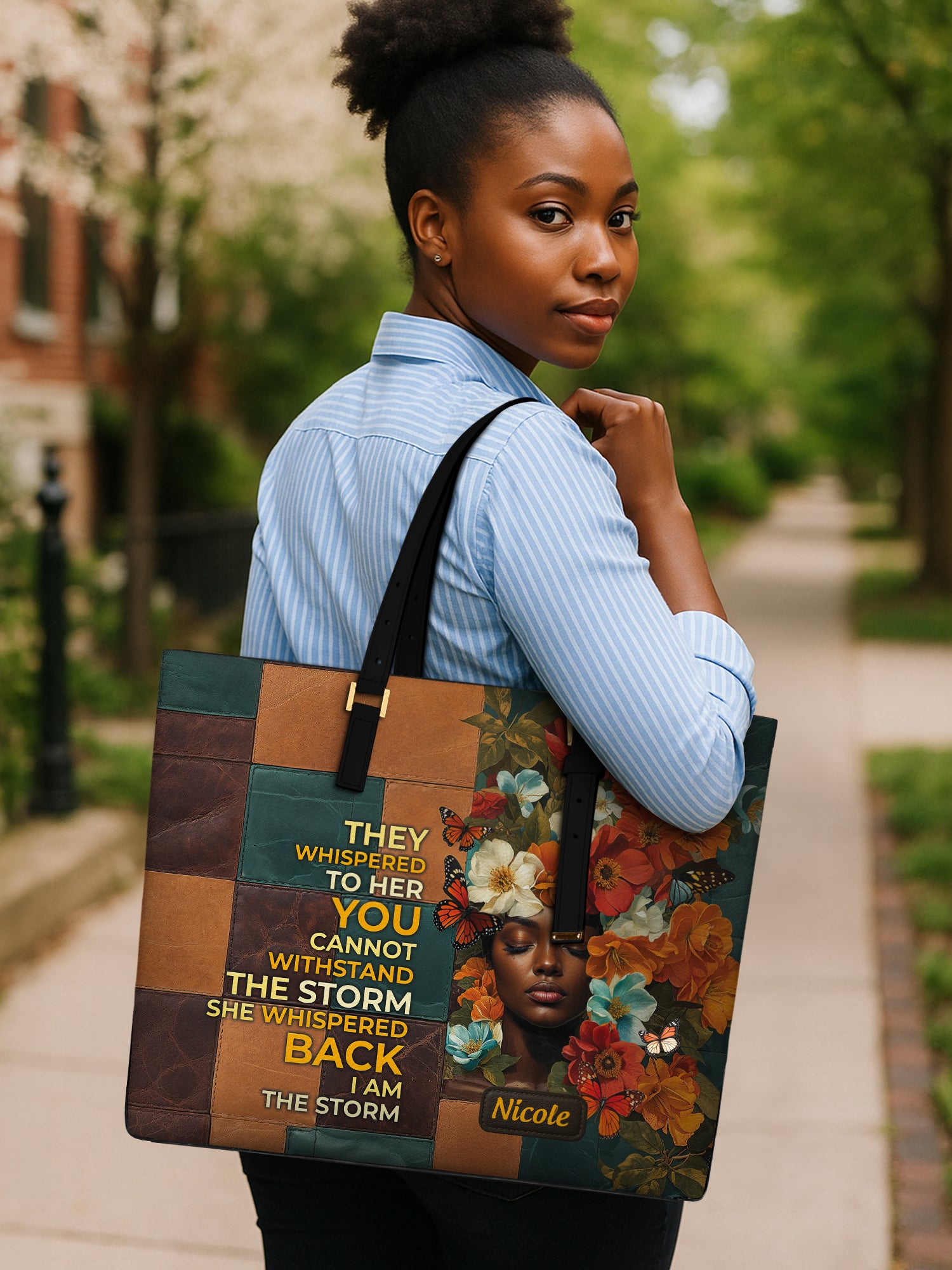Storm Whisper Sleek Leather Tote