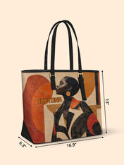 Geo Icons Sleek Leather Tote