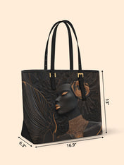 Verdant Glow Sleek Leather Tote QR0TD295