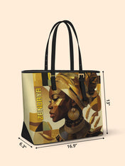 Golden Facets Sleek Leather Tote