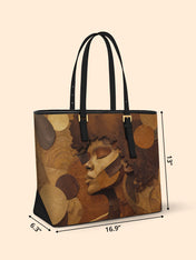 Golden Melanin Sleek Leather Tote QR0TD022