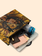 Golden Sunflower Premium Leather Handbag QR0TD379