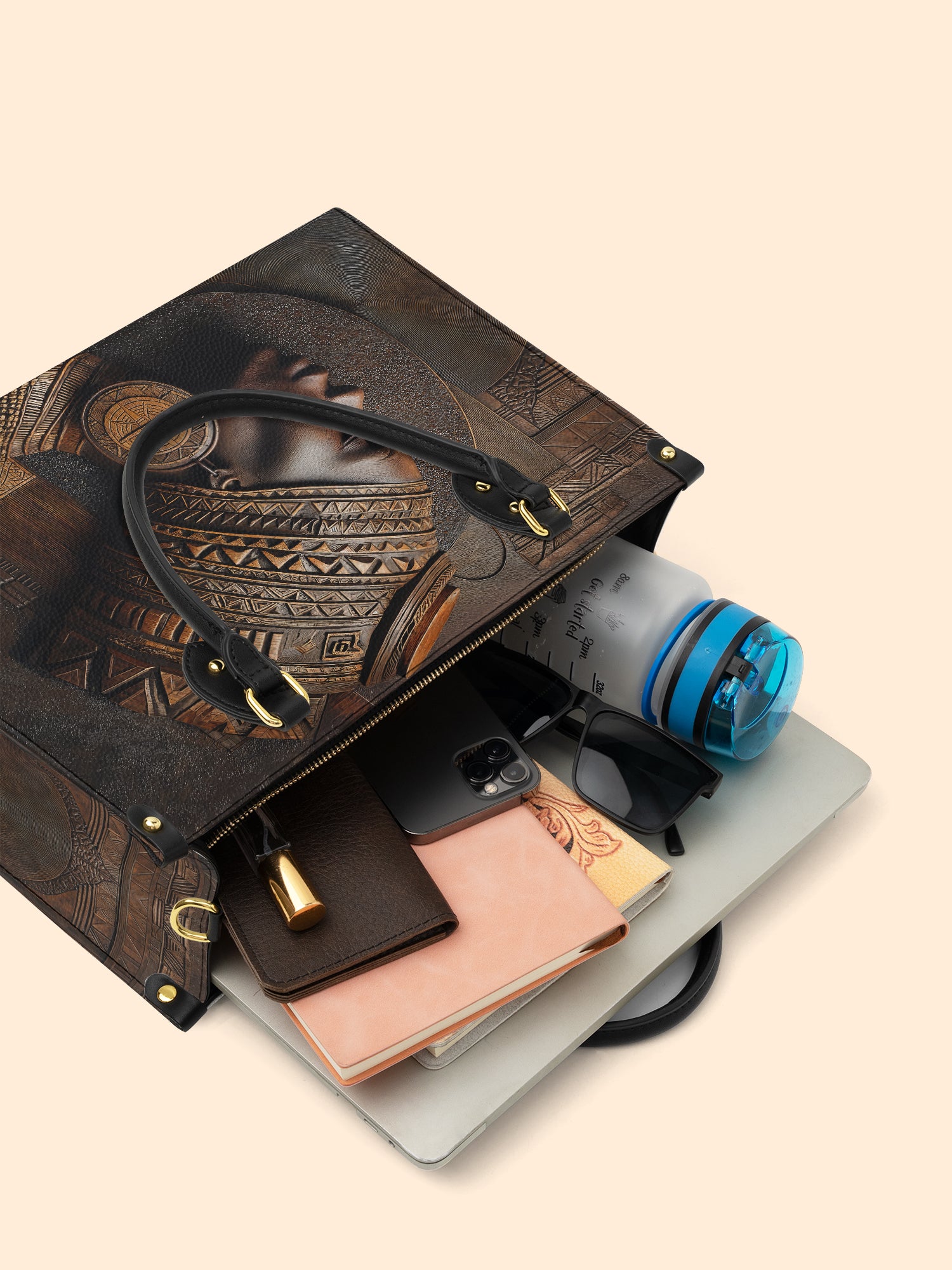 Bronze Serenity Premium Leather Handbag QR0TV078