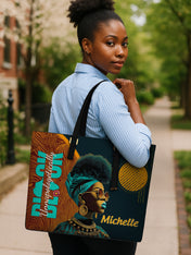 Unapologetically Black Sleek Leather Tote