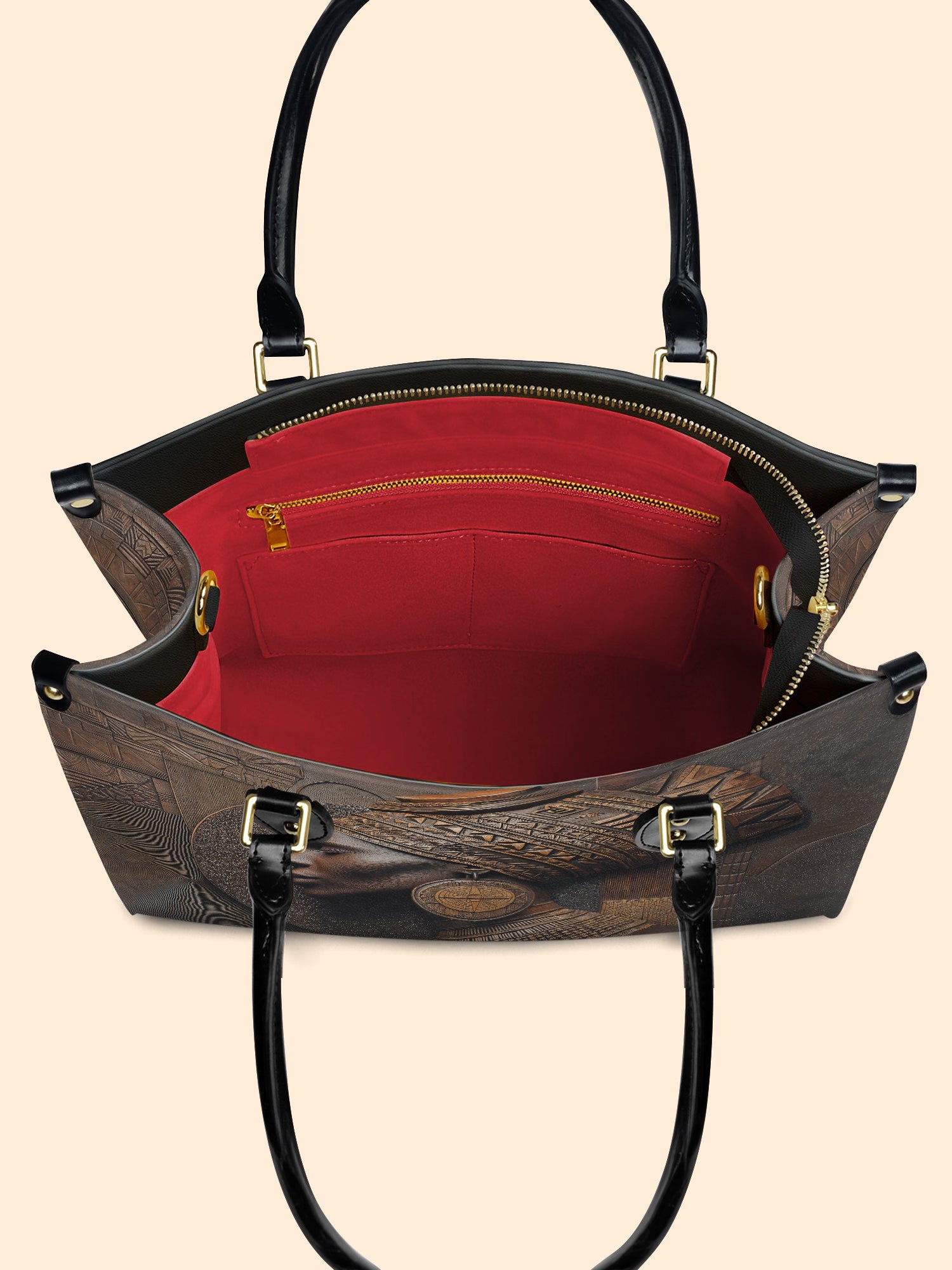 Bronze Serenity Premium Leather Handbag QR0TV078