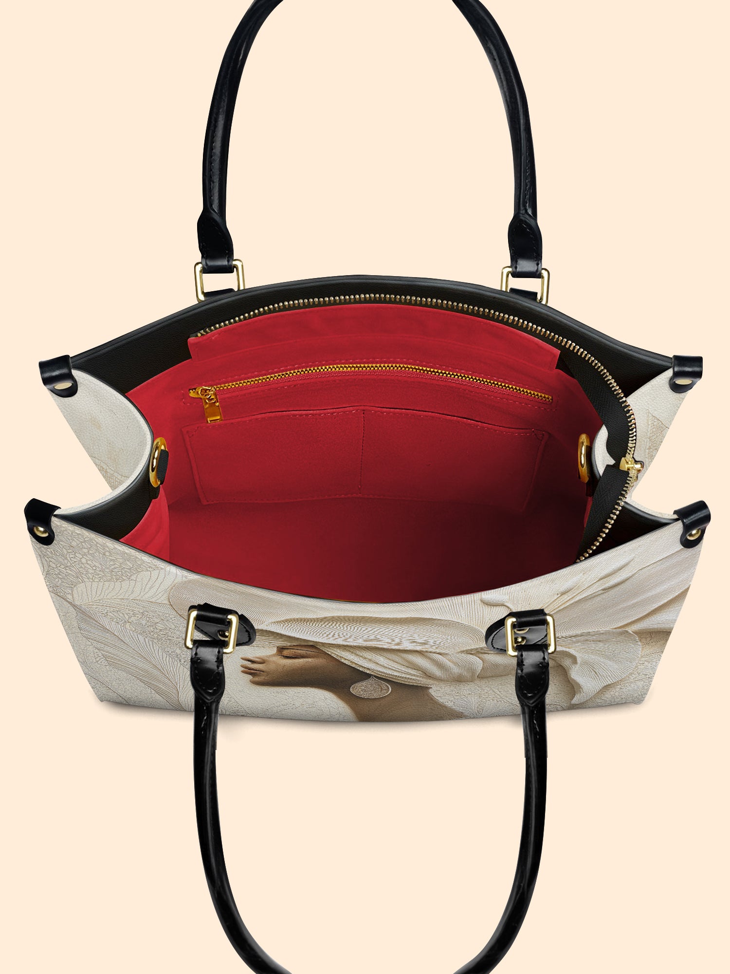 Ivory Blossom Premium Leather Handbag QR0TV067