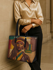 Golden Hues Sleek Leather Tote