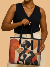 Geo Icons Sleek Leather Tote