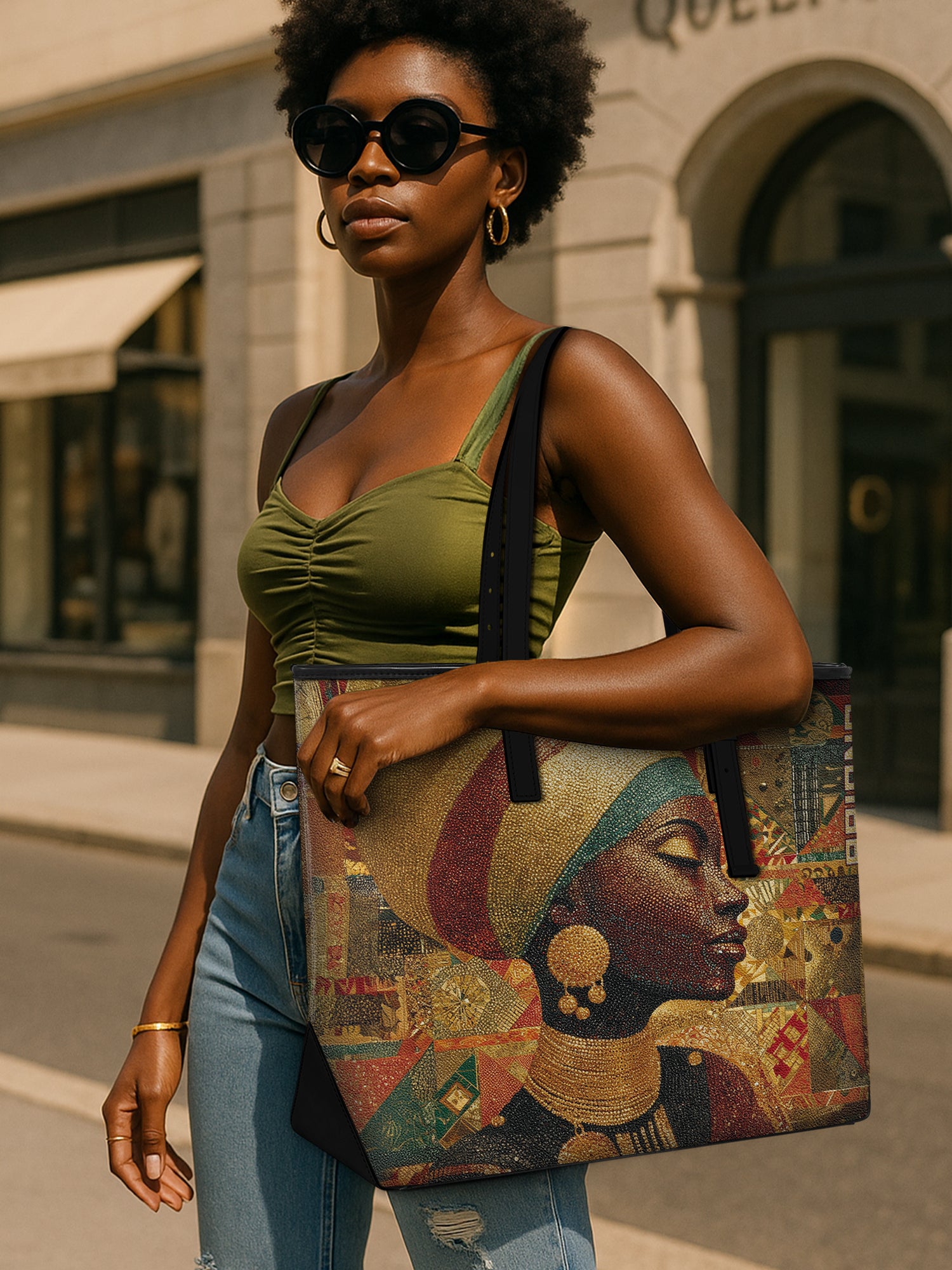 The Jewel Within Sleek Leather Tote