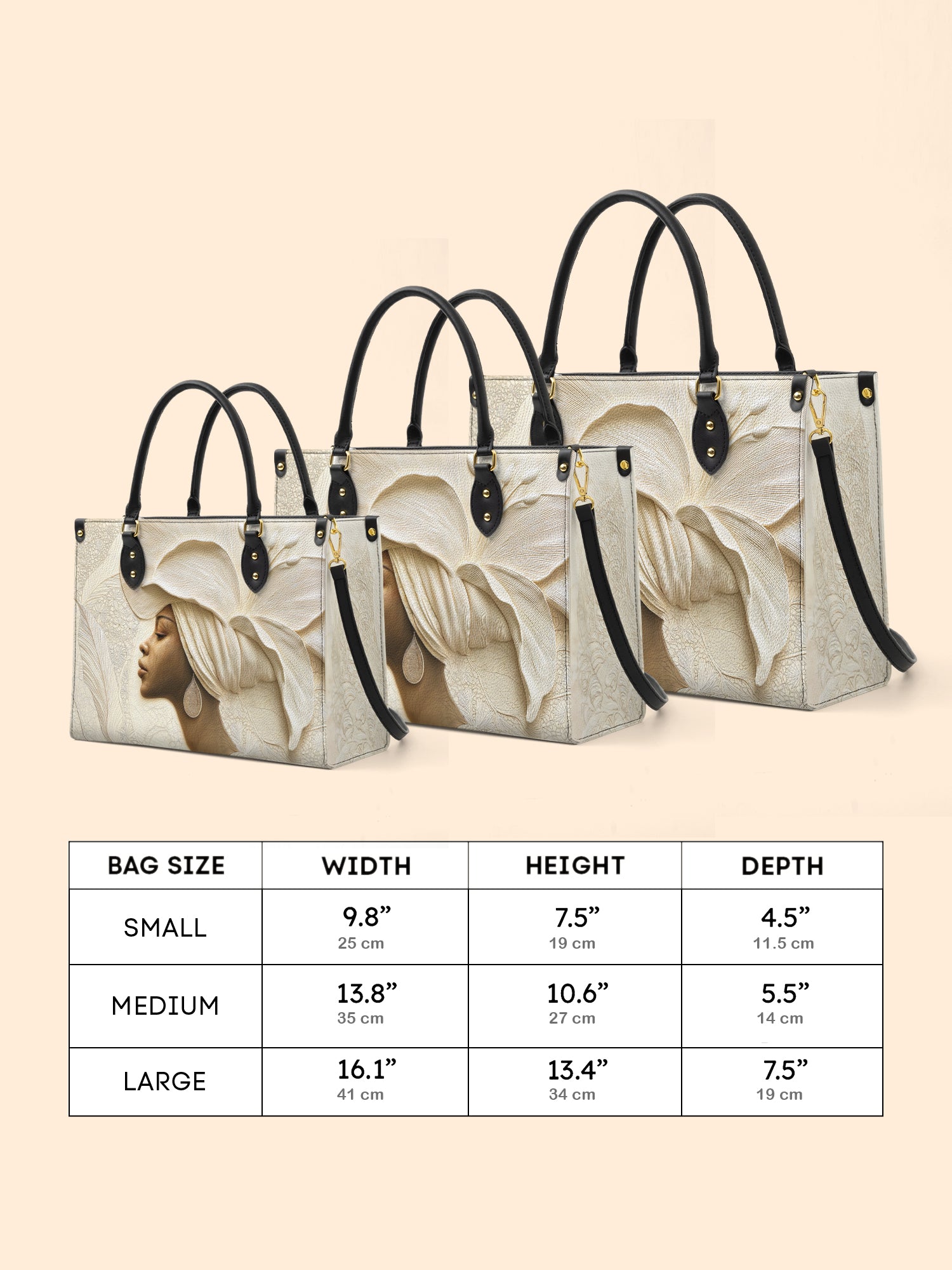 Ivory Blossom Premium Leather Handbag QR0TV067