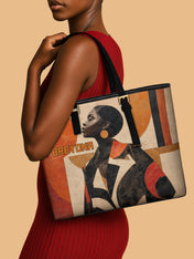 Geo Icons Sleek Leather Tote