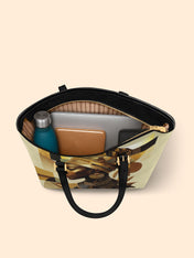 Golden Facets Sleek Leather Tote QR0TV114