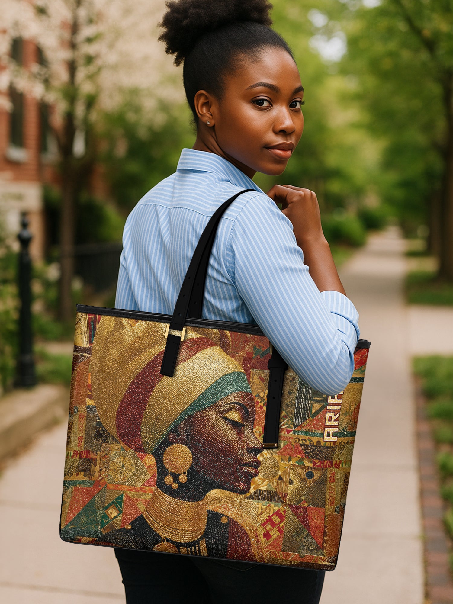 The Jewel Within Sleek Leather Tote