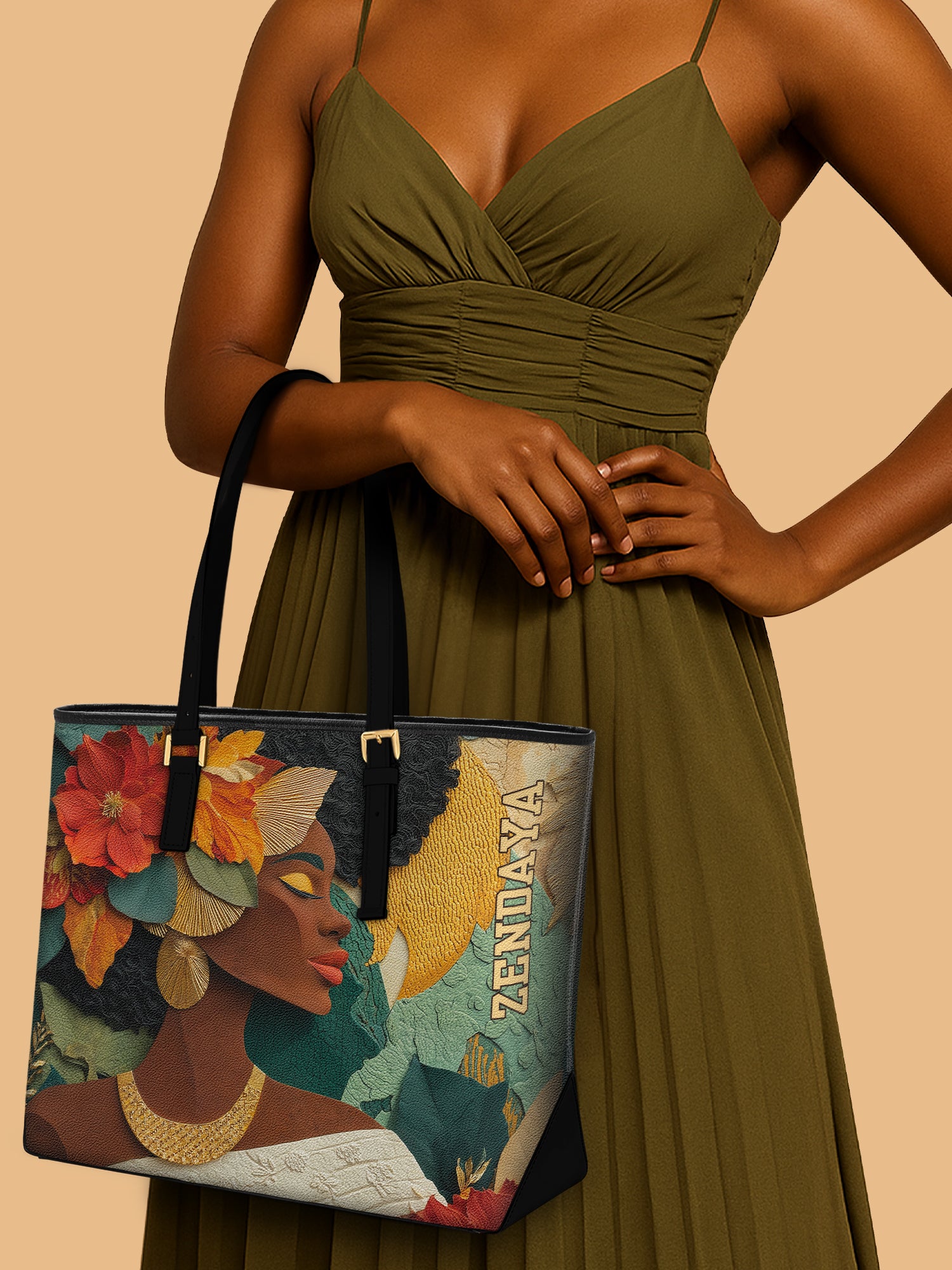 Tropical Empress Sleek Leather Tote