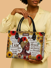 Black Beauty Blossom Premium Leather Handbag