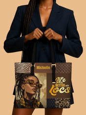 Better with Locs Sleek Leather Tote