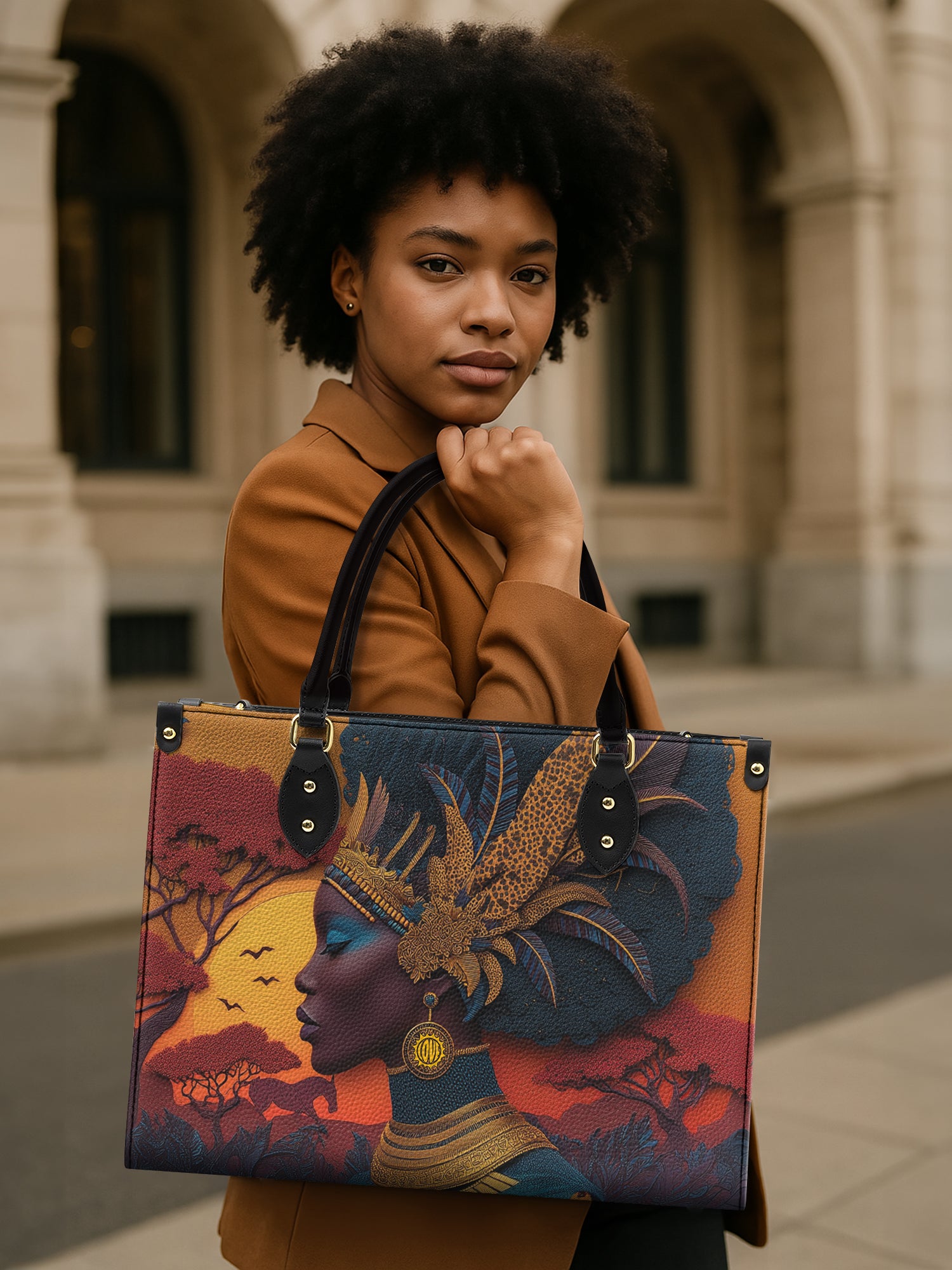 African Aspirations Premium Leather Handbag QR0HH057