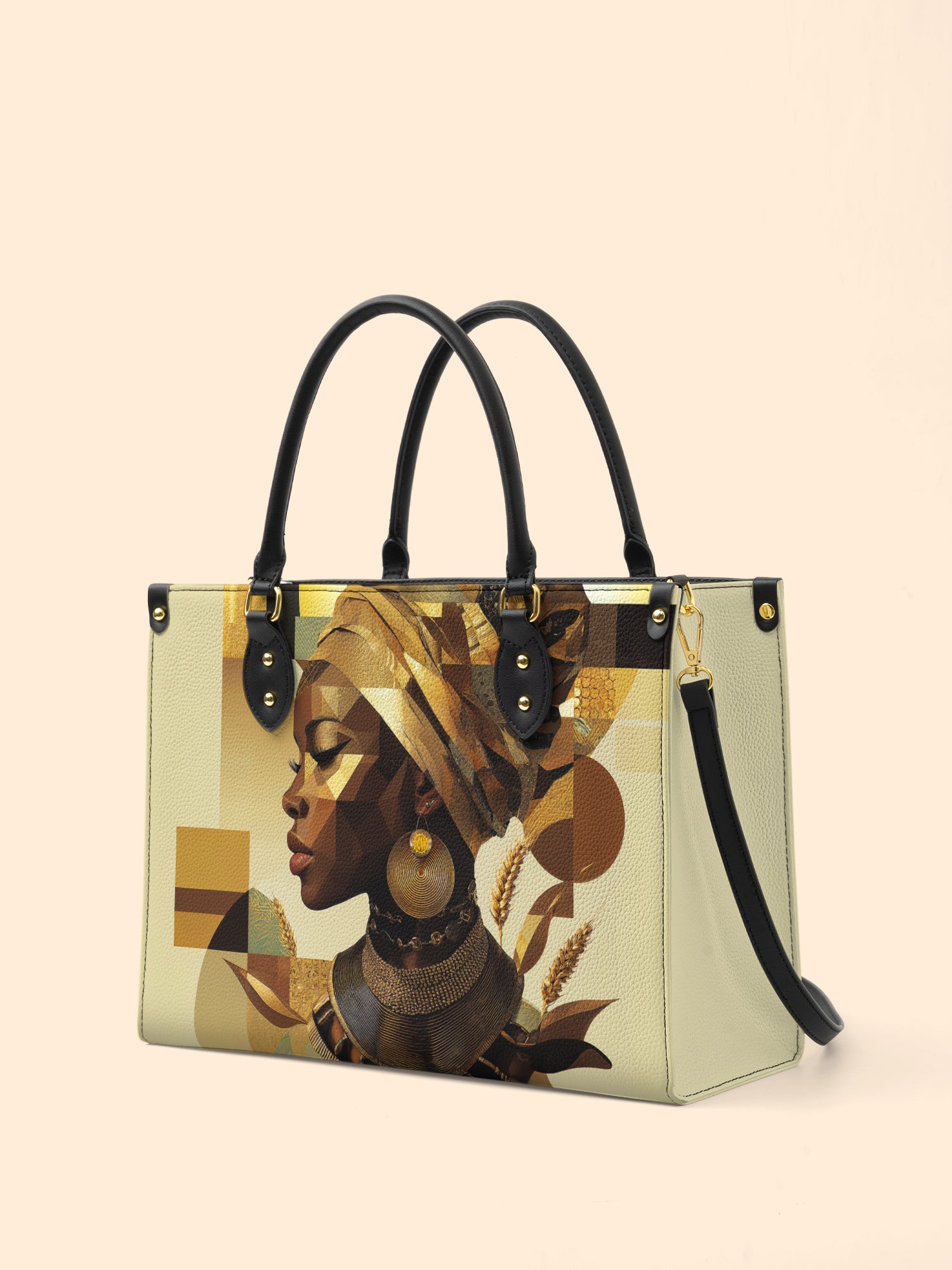 Golden Facets Premium Leather Handbag QR0TV045