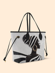Ivory Stripes Classic Shopper Tote QR0XD431