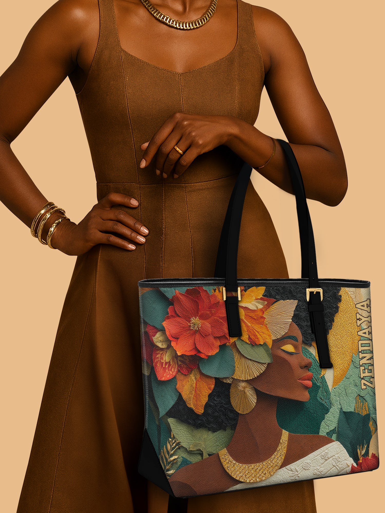 Tropical Empress Sleek Leather Tote