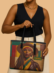 Golden Hues Sleek Leather Tote