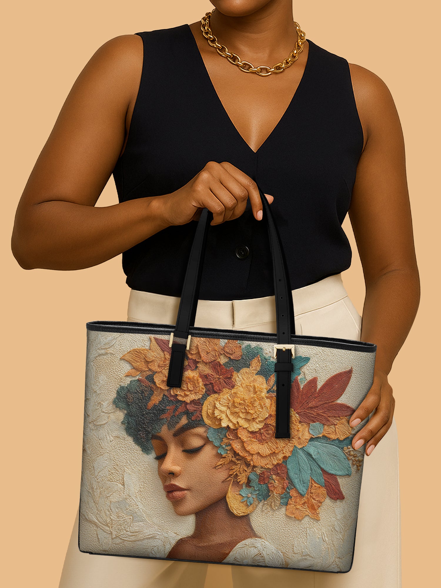 Autumn Radiance Sleek Leather Tote QR0HH084